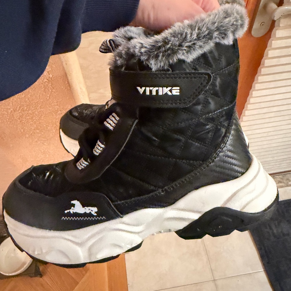 Black Kids Snow Boots
